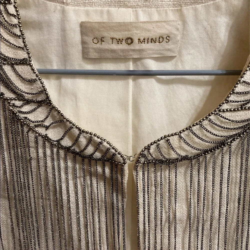 Of Minds Creme Blazer With Chain Accents BNWT S/M BNWT - Picture 5 of 8